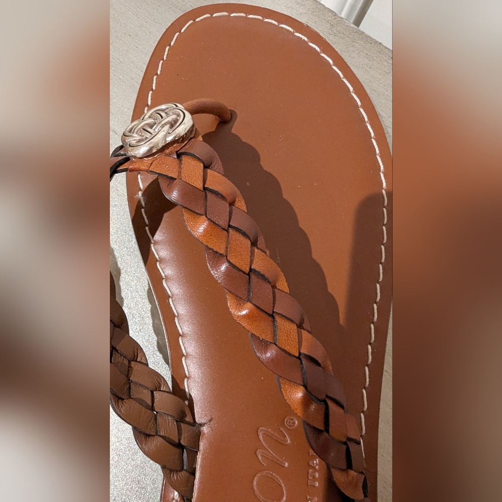 Brighton Tan Braided Sandals with Silver Detail - Picture 8 of 12